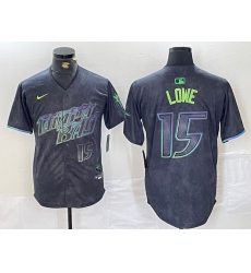 Men's Tampa Bay Rays #15 Josh Lowe Number Charcoal 2024 City Connect Limited Stitched Jersey