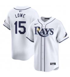 Men's Tampa Bay Rays #15 Josh Lowe White Home Limited Stitched Baseball Jersey