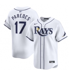 Men's Tampa Bay Rays #17 Isaac Paredes White Home Limited Stitched Baseball Jersey