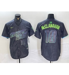 Men's Tampa Bay Rays #18 Shane McClanahan Number Charcoal 2024 City Connect Limited Stitched Jersey