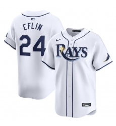 Men's Tampa Bay Rays #24 Zach Eflin White Home Limited Stitched Baseball Jersey