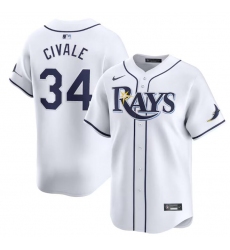 Men's Tampa Bay Rays #34 aron Civale White Home Limited Stitched Baseball Jersey