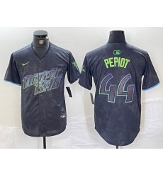 Men's Tampa Bay Rays #44 Ryan Pepiot Charcoal 2024 City Connect Limited Cool Base Jersey