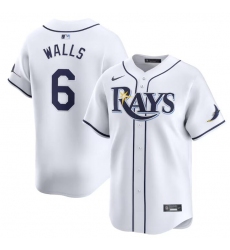 Men's Tampa Bay Rays #6 Taylor Walls White Home Limited Stitched Baseball Jersey