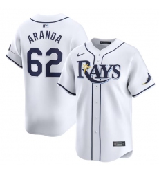 Men's Tampa Bay Rays #62 Jonathan Aranda White Home Limited Stitched Baseball Jersey