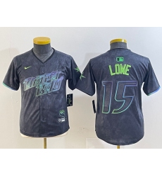 Women's Tampa Bay Rays #15 Josh Lowe Charcoal 2024 City Connect Limited Stitched Jersey