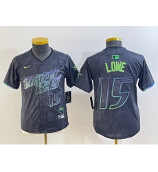 Women's Tampa Bay Rays #15 Josh Lowe Number Charcoal 2024 City Connect Limited Stitched Jersey