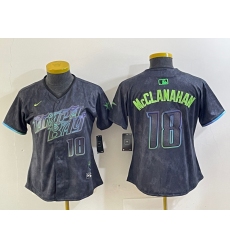 Women's Tampa Bay Rays #18 Shane McClanahan Charcoal 2024 City Connect Limited Cool Base Jersey