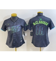 Women's Tampa Bay Rays #18 Shane McClanahan Charcoal 2024 City Connect Limited Stitched Jersey