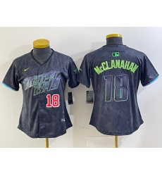 Women's Tampa Bay Rays #18 Shane McClanahan Charcoal 2024 City Connect Player Number Limited Cool Base Jerseys