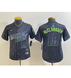 Women's Tampa Bay Rays #18 Shane McClanahan Number Charcoal 2024 City Connect Limited Stitched Jersey