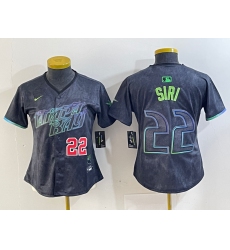 Women's Tampa Bay Rays #22 Jose Siri Number Charcoal 2024 City Connect Limited Stitched Jerseys