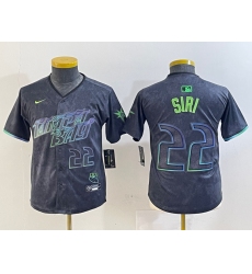 Youth Tampa Bay Rays #22 Jose Siri Charcoal 2024 City Connect Limited Stitched Jersey