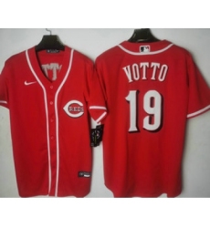 Men's Cincinnati Reds #19 Joey Votto Red Stitched MLB Cool Base Nike Jersey