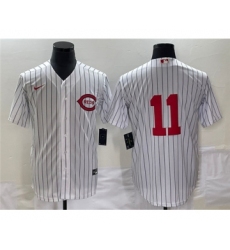 Men's Cincinnati Reds #11 Barry Larkin White Field of Dreams Stitched Baseball Jersey