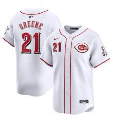 Men's Cincinnati Reds #21 Hunter Greene White Home Limited Stitched Baseball Jersey