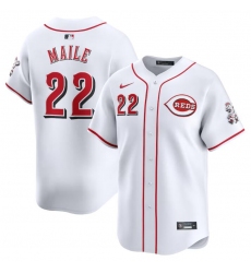 Men's Cincinnati Reds #22 Luke Maile White Home Limited Stitched Baseball Jersey