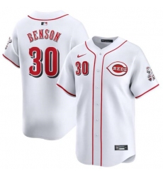 Men's Cincinnati Reds #30 Will Benson White Home Limited Baseball Stitched Jersey