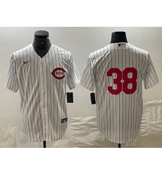 Men's Cincinnati Reds #38 Jose Barrero White Field of Dreams Stitched Baseball Jersey