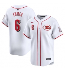 Men's Cincinnati Reds #6 Jonathan India White Home Limited Baseball Stitched Jersey