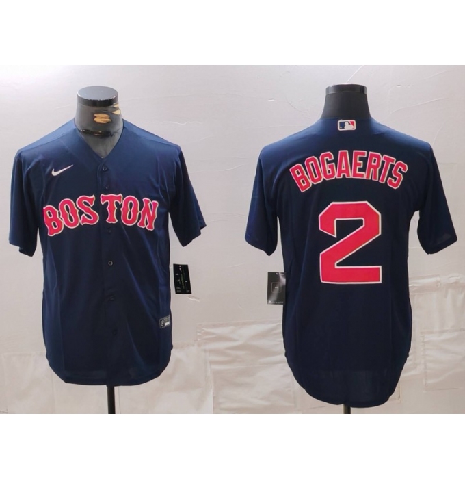 Men's Boston Red Sox #2 Xander Bogaerts Navy Cool Base Stitched Jersey