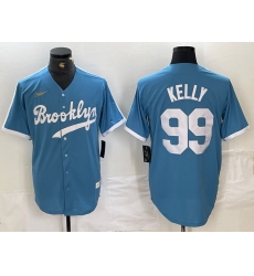 Men's Brooklyn Dodgers #99 Joe Kelly Light Blue Cooperstown Collection Cool Base Jersey