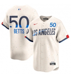 Men's Brooklyn Dodgers #50 Mookie Betts Cream 2024 City Connect Limited Stitched Baseball Jersey