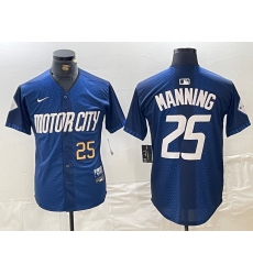 Mens Detroit Tigers #25 Matt Manning 2024 Number Navy City Connect Cool Limited Stitched Jersey