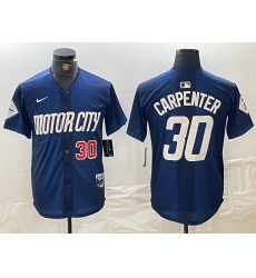 Men's Detroit Tigers #30 Kerry Carpenter Number 2024 Navy City Connect Cool Base Limited Stitched Jersey