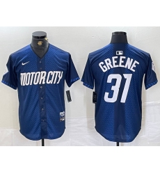 Men's Detroit Tigers #31 Riley Greene 2024 Navy City Connect Cool Base Limited Stitched Jersey