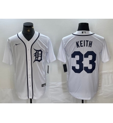 Men's Detroit Tigers #33 Colt Keith White Cool Base Stitched Jersey