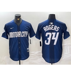 Men's Detroit Tigers #34 Jake Rogers 2024 Navy City Connect Cool Base Limited Stitched Jersey