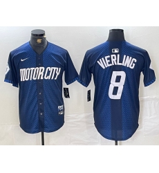 Men's Detroit Tigers #8 Matt Vierling Navy 2024 City Connect Cool Base Limited Stitched Jersey