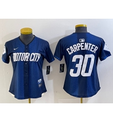 Women's Detroit Tigers #30 Kerry Carpenter 2024 Navy City Connect Cool Base Limited Stitched Jersey