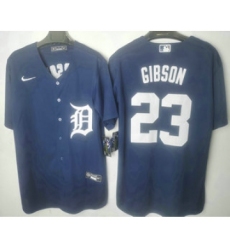 Men's Detroit Tigers #23 Kirk Gibson Navy Blue Stitched Cool Base Jersey