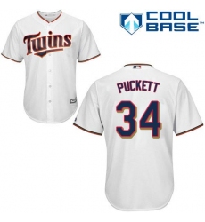 Men's Majestic Minnesota Twins #34 Kirby Puckett Replica White Home Cool Base MLB Jersey