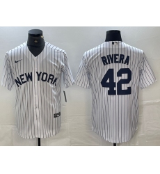 Men's New York Yankees #42 Mariano Rivera White 2024 Cool Base Stitched Jerseys