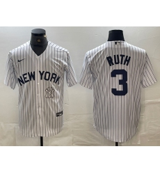 Men's New York Yankees #3 Babe Ruth White 2024 Cool Base Stitched Jersey