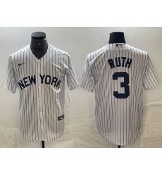 Men's New York Yankees #3 Babe Ruth White 2024 Cool Base Stitched Jerseys