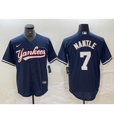 Men's New York Yankees #7 Mickey Mantle Navy Cool Base Stitched Baseball Jersey