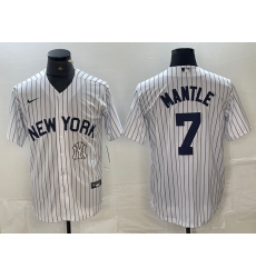 Men's New York Yankees #7 Mickey Mantle White 2024 Cool Base Stitched Jersey