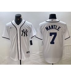 Men's New York Yankees #7 Mickey Mantle White Fashion Cool Base Jersey