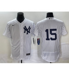 Men's New York Yankees #15 Thurman Munson White Flex Base Stitched Baseball Jersey