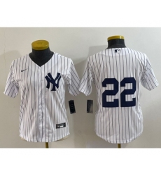 Women's New York Yankees #22 Jacoby Ellsbury White Stitched Cool Base Nike Jersey