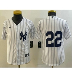 Youth New York Yankees #22 Jacoby Ellsbury White Jersey