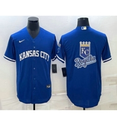 Men's Kansas City Royals Big Logo Blue 2022 City Connect Cool Base Stitched Jersey