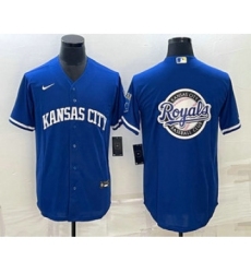 Men's Kansas City Royals Big Logo Blue 2022 City Connect Cool Base Stitched Jerseys