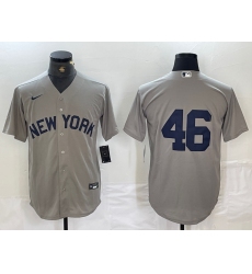 Men's New York Yankees #46 Andy Pettitte 2021 Grey Field of Dreams Cool Base Stitched Baseball Jersey