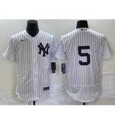 Men's New York Yankees #5 Joe DiMaggio White Flex Base Stitched Baseball Jersey