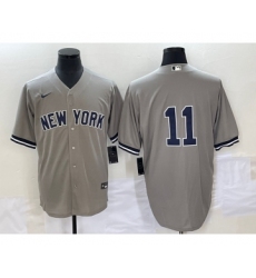 Men's New York Yankees #11 Anthony Volpe Gray Cool Base Stitched Baseball Jersey